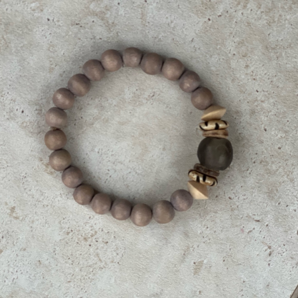 Chunky Wood Bead Bracelet